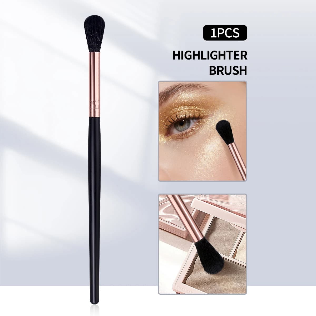 Multifunction Brush for Lighting, 1 Black and Pink Gold, Synthetic Brush for Lighting, Umbrella and Powder Application