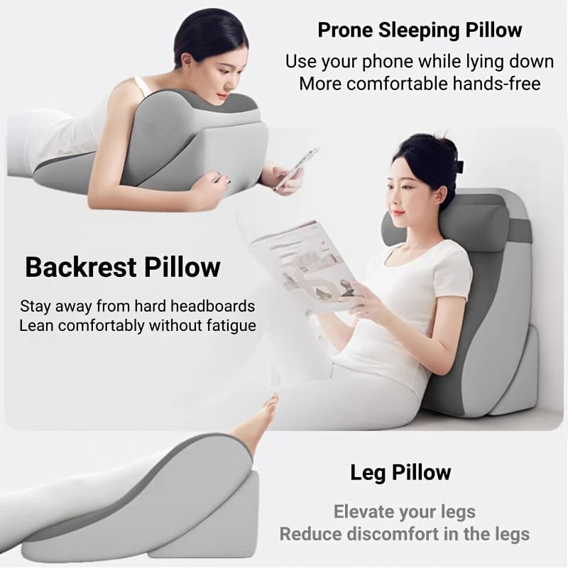 Cuscino di Supporto per Schienale Regolabile per Sedersi o Reclinarsi, Cuscino Ergonomico per Leggere, Riposare e Rilassarsi a Casa, Morbido per il Collo