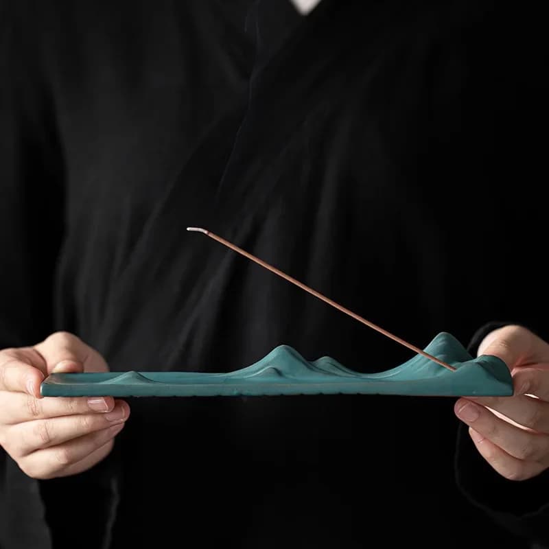 Bruciatore di incenso antico in ceramica creativa Qianli supporto per bastoncini di incenso paesaggistico per TeaRoom Home Yoga decorazione regali
