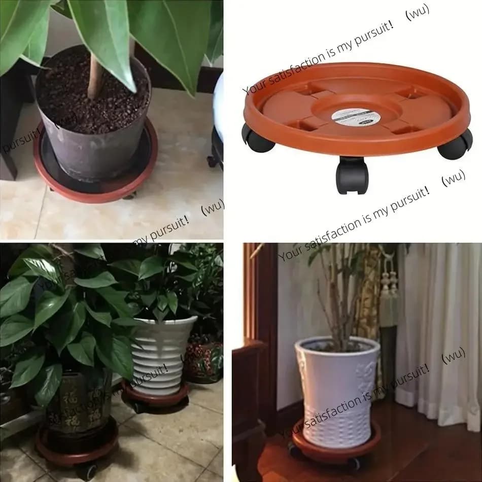[Resistant Plant Support] 1 Piece Support for Robusto Plants Removable Red Brick with Wheels, Vassoio Portavaso in Resin Inspection for Interior