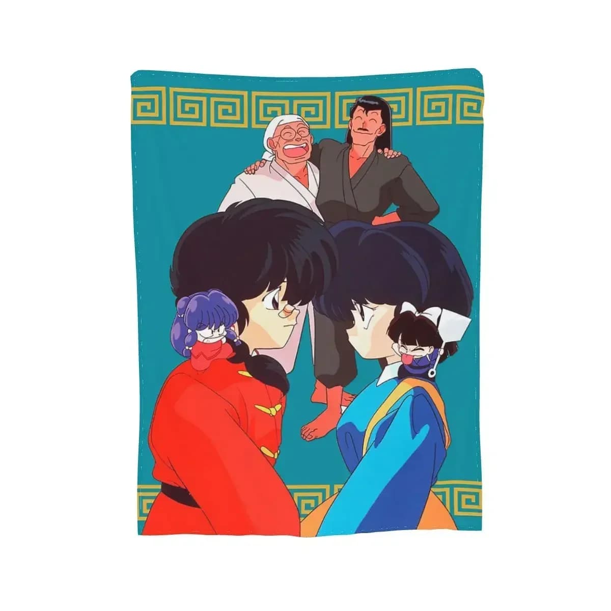 Ranma 1/2 Saotome Pig Girls Blanket Soft Warm Flannel Throw Blanket Plush for Bed Living room Picnic Travel Home Sofa