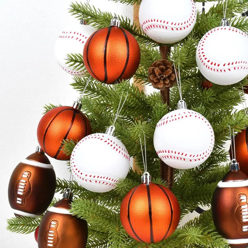 Christmas Decoration Plastic Painting Volleyball Rugby