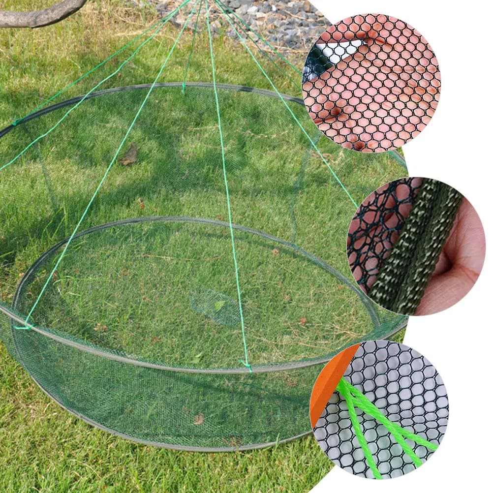 Rete da Pesca Pieghevole Portatile in Nylon per Catturare Gamberetti, Gamberi di Fiume, Pesci, Aragoste e Granchi, Resistente all'Usura e alle Rotture