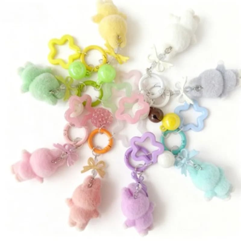 Portachiavi Kawaii con Fiocco, Ciondolo Carino per Borsa e Zaino, Charm per Telefono, Regalo per Bambini