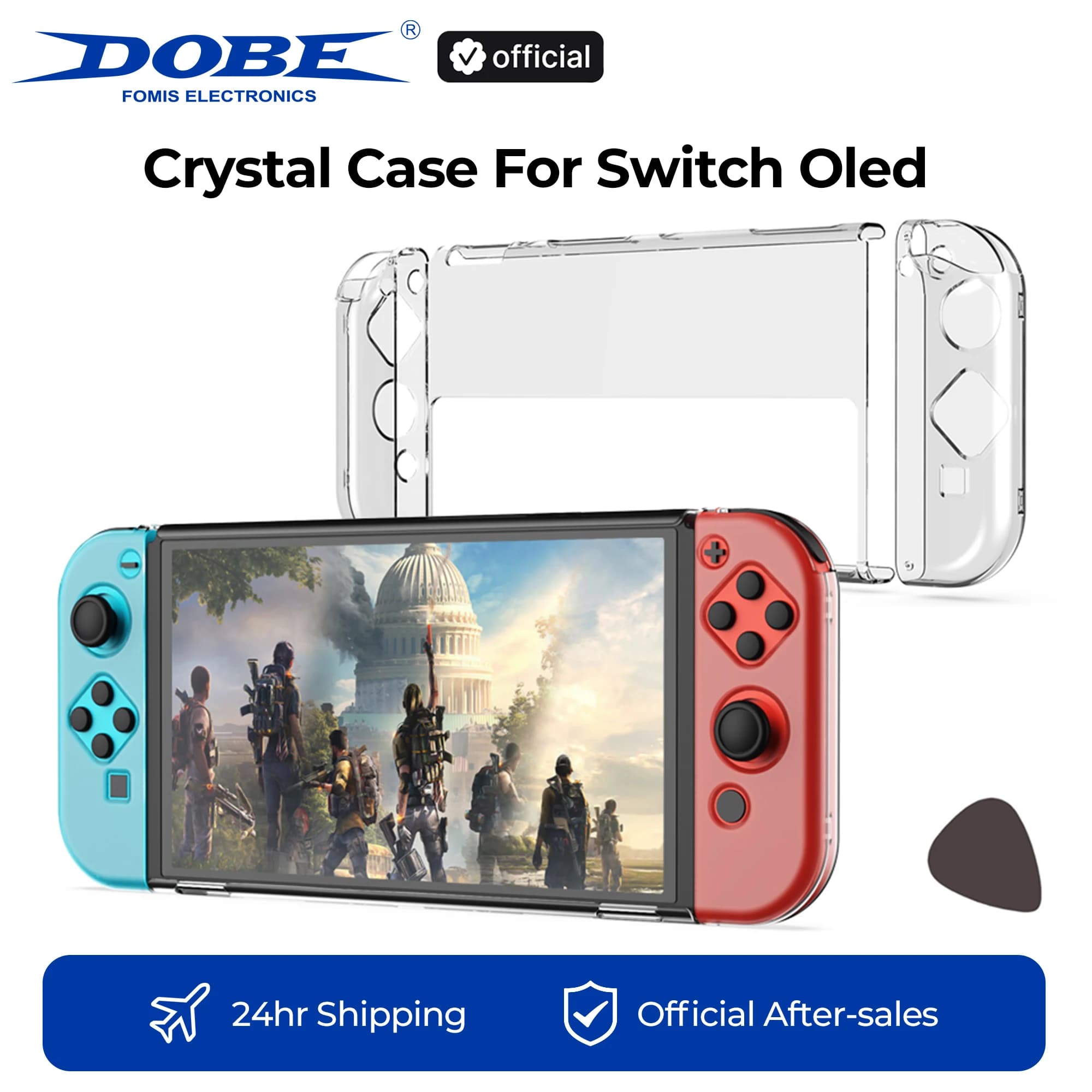 Custodia protettiva in cristallo DOBE per console Switch OLED - Cover rigida trasparente antigraffio, accessori per console di gioco, materiale PC