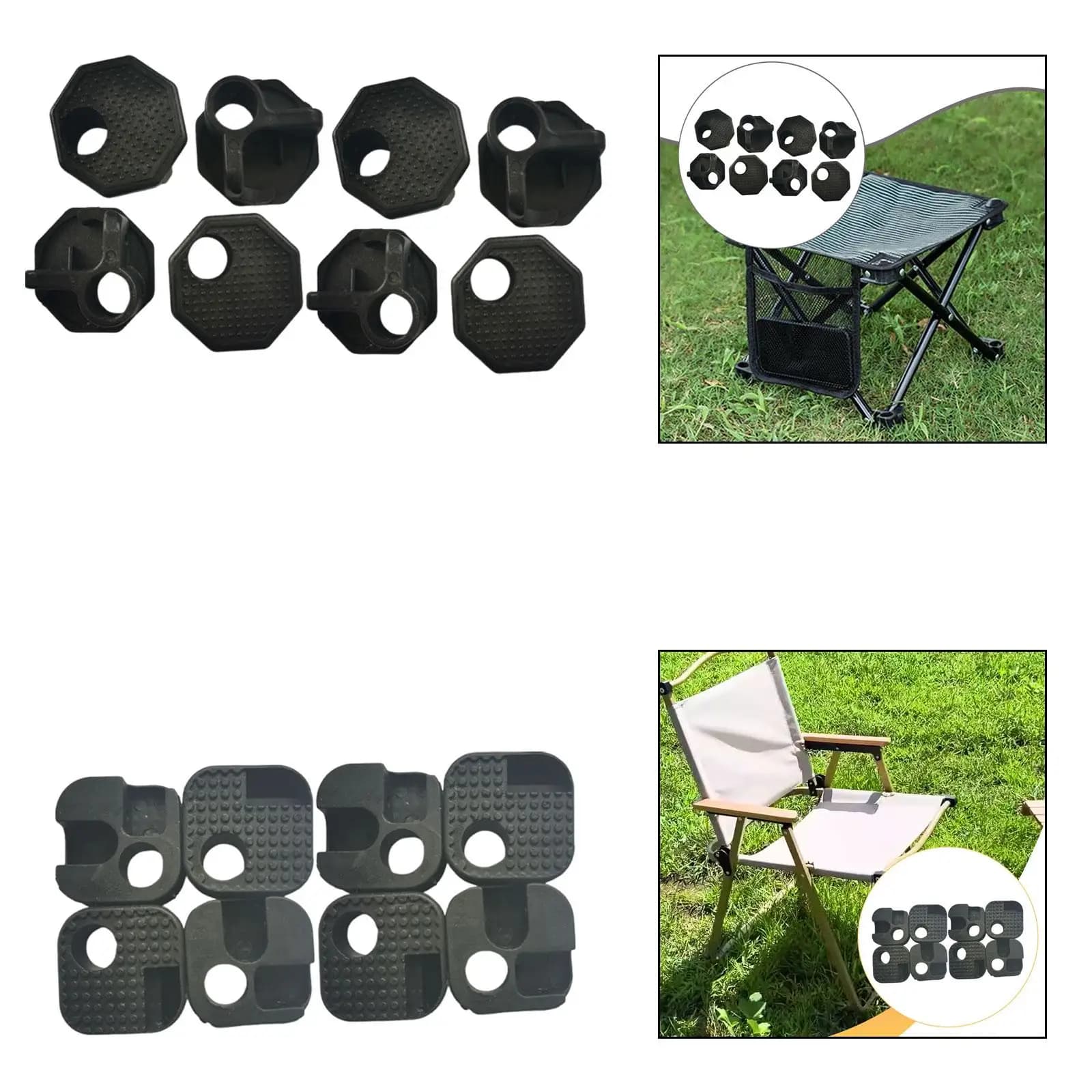 Kit di Riparazione per Sedie da Campeggio, 8 Pezzi, Connettori da 14mm, Accessori di Ricambio Portatili per Sgabelli da Pesca e Giardino