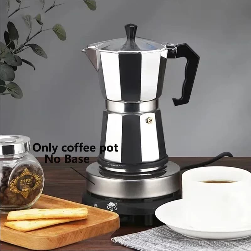 Moka pot with electric burner Upper cooker Espresso coffee maker Moka heater House Family
