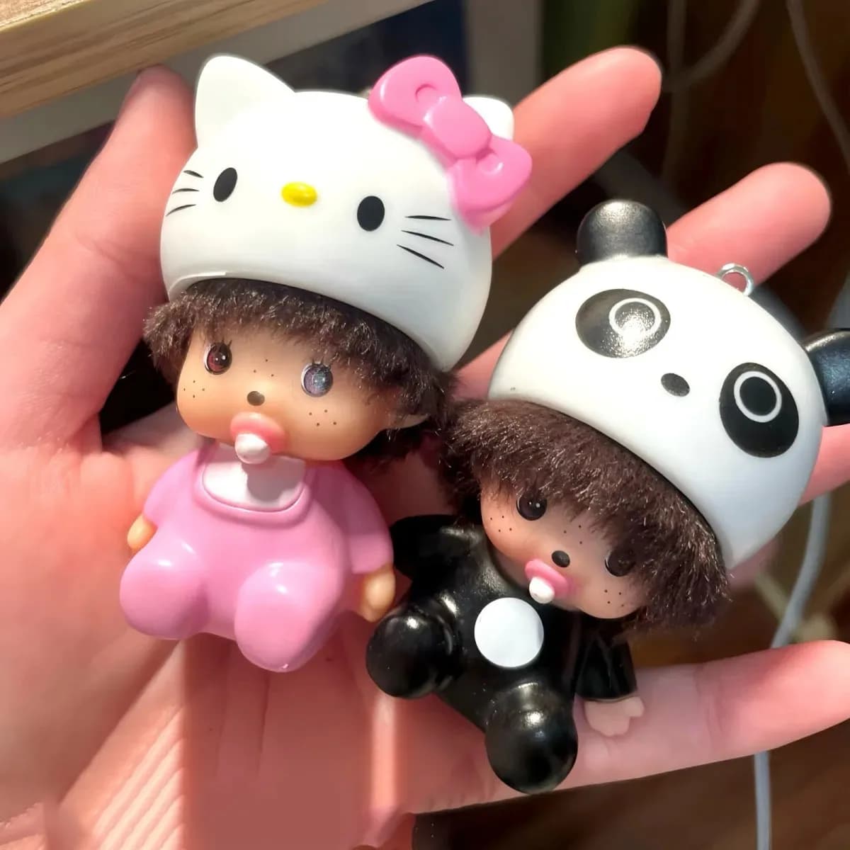 Cartoon For Hellokitty Monqiqi Keychain Pendant Doll Desktop Backpack Pendant Doll Ornament Creative Women Girl for Gifts