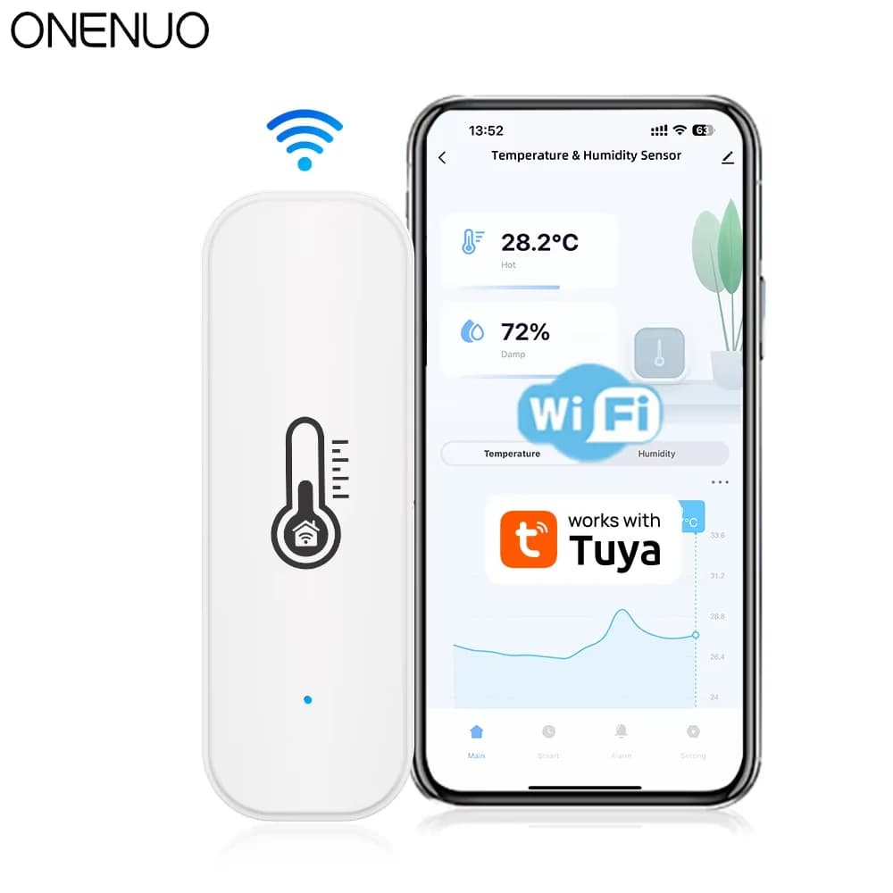 WiFi Temperature Humidity Sensor Tuya APP Remote Monitor For Smart Home Var SmartLife Work With Alexa