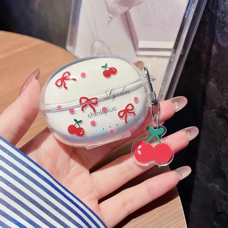 Headphone Case for Lenovo LP40 Pro LP5Pro Wireless Bluetooth Charging Box Fanny Rabbit Cherry Bow with earphone case with bracelet