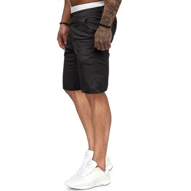 Pantaloncini cargo da uomo con tasche al ginocchio Pantaloni da jogging casual in tinta unita per la moda estiva da spiaggia
