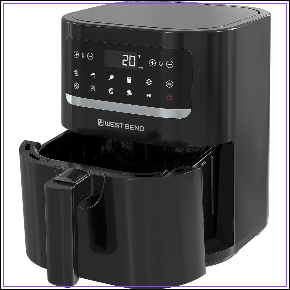 5-Quart Air Fryer, 10 Presets, Shake Reminder, Nonstick Basket, 1500W, Black