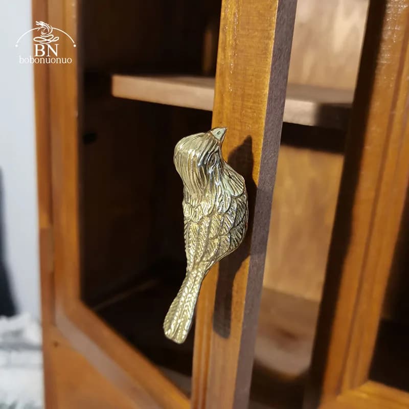Manopola per armadio a forma di uccello adorabile Maniglie per mobili in ottone Manopole e maniglie per porte Maniglie per cassetti per armadietti da cucina Decorazioni per la casa