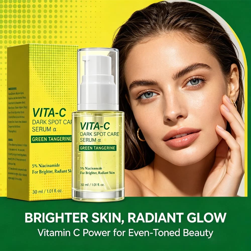 Siero alla Vitamina C di Mandarino Verde con Niacinamide, Migliora la Pelle Opaca per una Pelle Radiosa, Skincare Coreana, 30ml