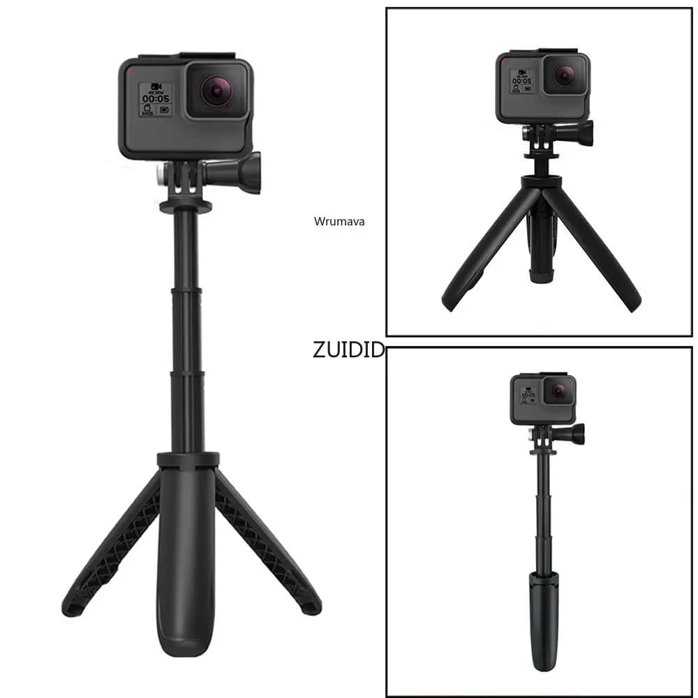 Foldable Tripod Folding Tripod for Go Pro Hero12 11 10 9 Black Session Osmo Action Camera Accessories Mini Vlog Tripod