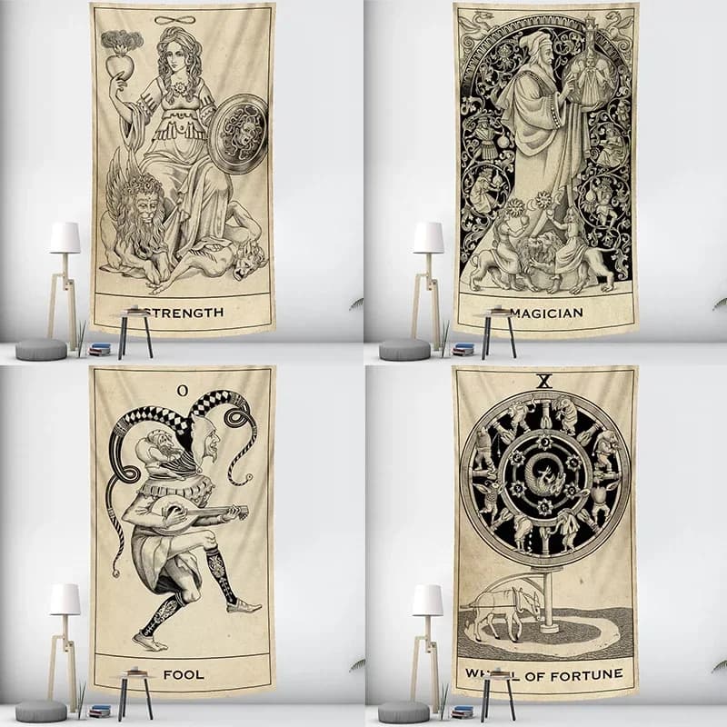 Tarot divination witchcraft bedroom tapestries decoration of the house art Mandala mattress Yoga Mat