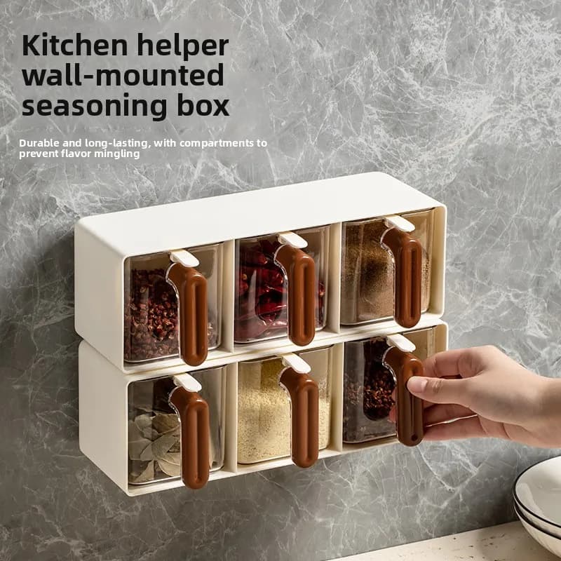 Box for dressings Wall dressing box, set of jars for dressings for multi-purpose integrated spices for domestic kitchen