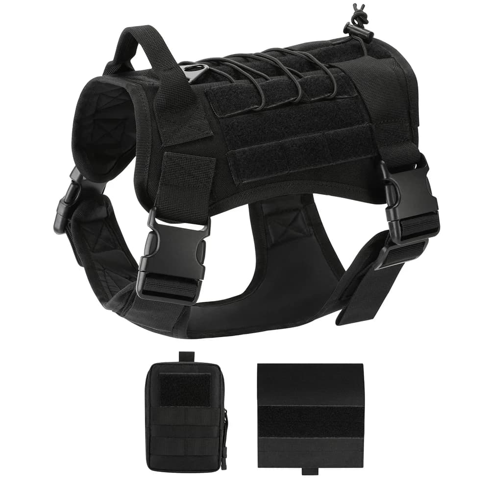 Gilet tattici per cani Abbigliamento per cani addestramento Imbracatura portante Imbracatura per gilet Molle di salvataggio per cani con custodia Molle