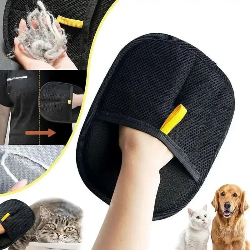 Set of 4 Gloves for Removing Domestic Animals, Bifacial Glove Reusable for Cleaning Sofas and Carpets, Removal Tools for Dogs and Cats