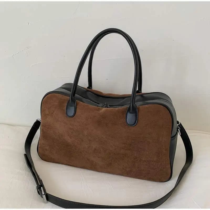 Borsa tote di lusso in pelle scamosciata smerigliata Borsa da donna con cuscino con cuciture Borsa a tracolla per pendolari Borsa da viaggio elegante con texture morbida