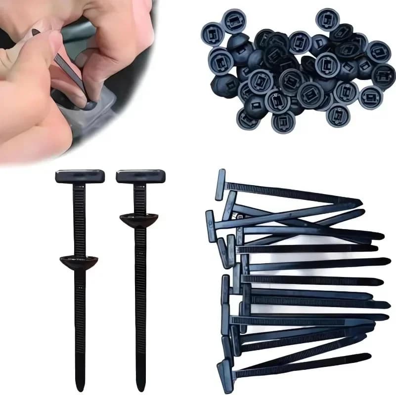 100PCS Fascette per cavi universali in nylon Fibbia Fascette per cavi multiuso Strumento per carichi pesanti Zip autobloccante Zip nere per la riparazione auto
