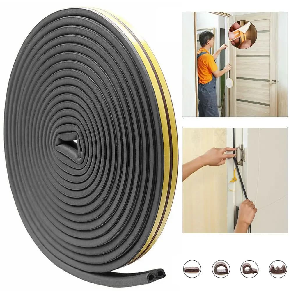 5/10m Home Weather Strips gomma Anti collisione schiuma porta finestra guarnizione striscia paraspifferi