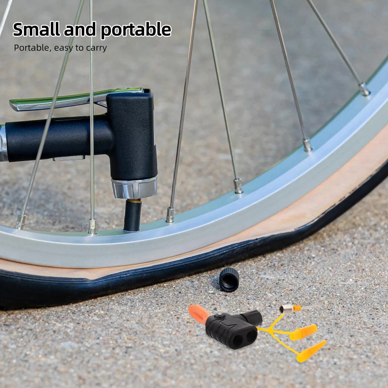 Set di 5 adattatori universali per pompa per pneumatici bici, con ugello a doppia testa autocommutante per valvole USA, Francia, Regno Unito, gonfiatore e sgonfiatore, a prova di perdite