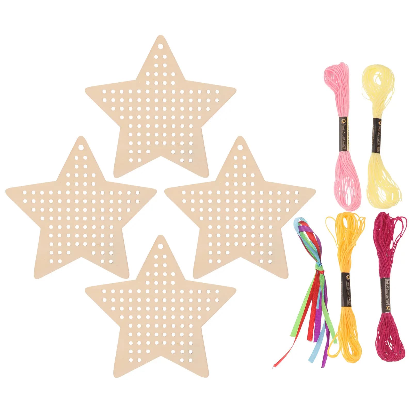 1Set Unfinished Wooden Bookmarks Kit DIY Cross Stitch Bookmarks with Holes for Markers Paint Lace Ribbon Scrapbook Book Hanging