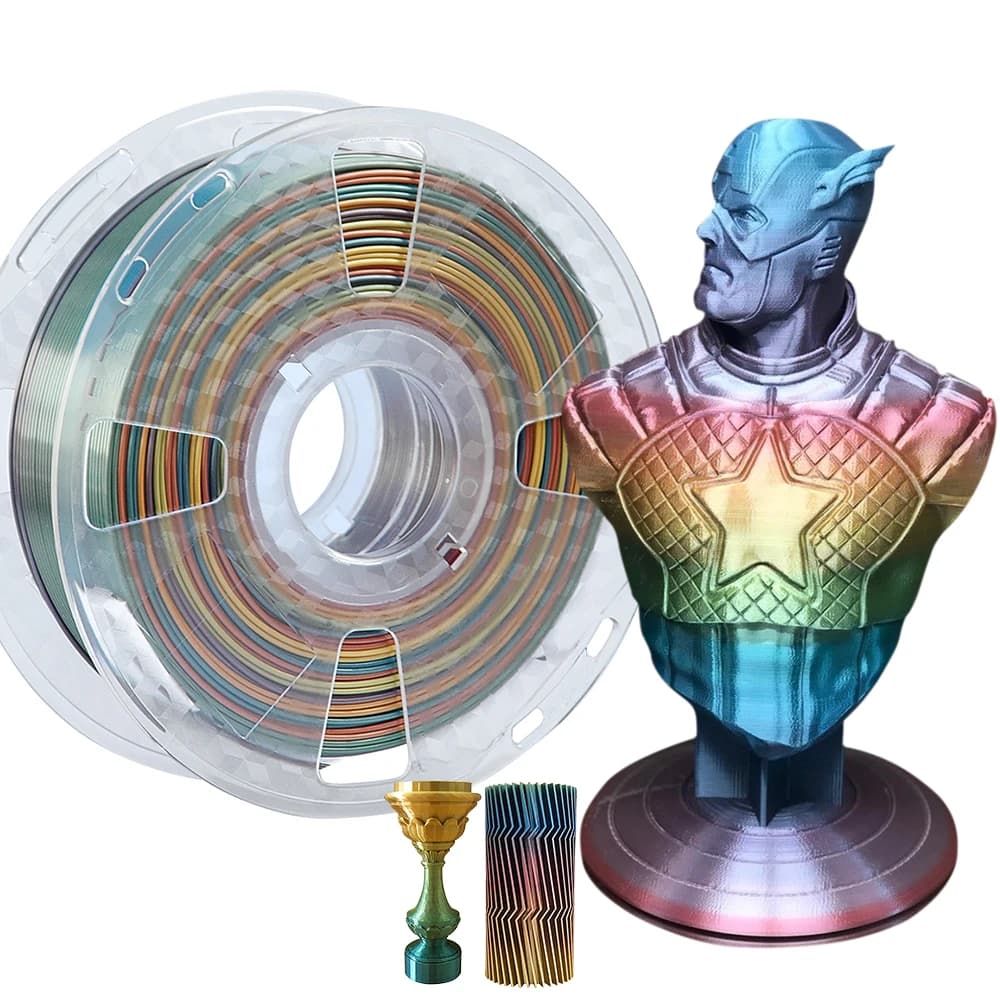 250mm Rainbow PLA 3d Printer Multicolor Printing Material 1kg/1.75g/500g