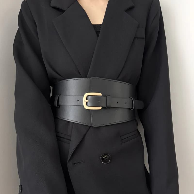 1 piece retro belt, women's loose and tight elastic decoration, with suit coat and sweater, fashionable and versatile