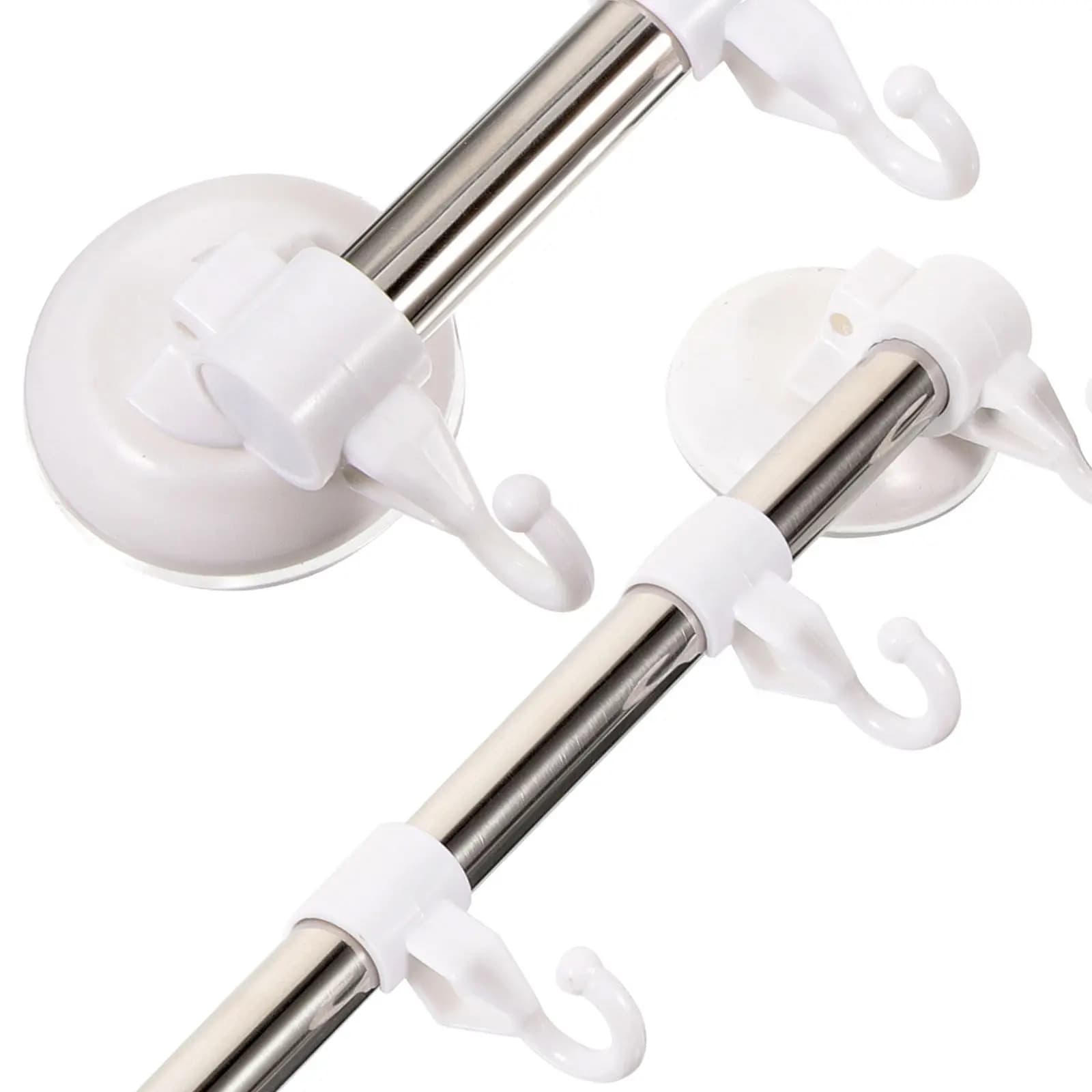 Portasciugamani a ventosa da parete in acciaio inossidabile, regolabile, con 6 ganci, per bagno e cucina, organizer portaoggetti