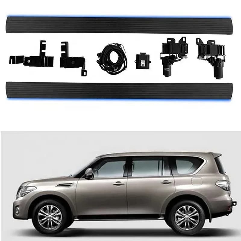 Custom Automatic Power Step Electric Running Boards Side Steps Pedal With Led Light For PATROL