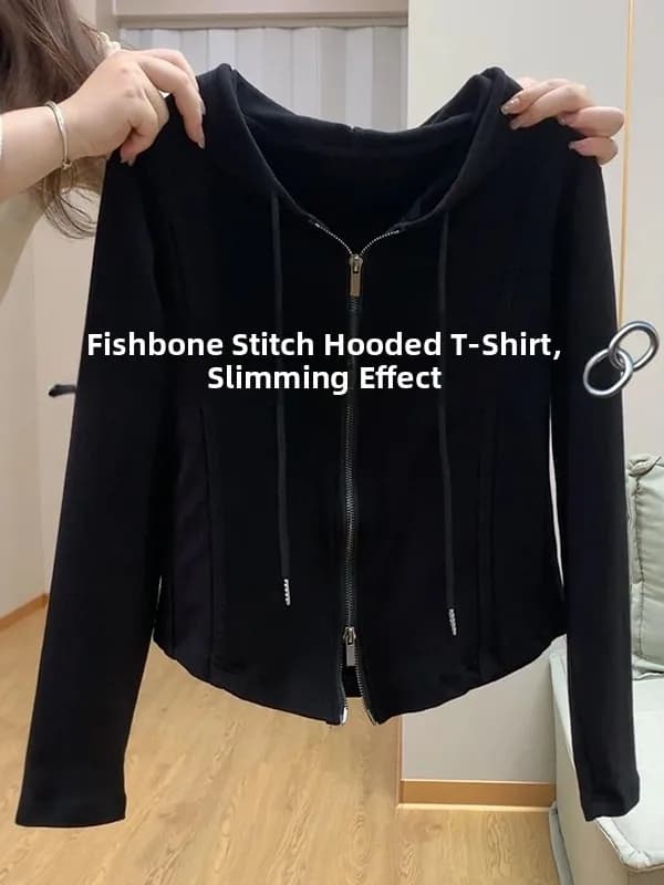 plus Size Pure Cotton Hoodie Jacket Women's Spring Trend Slimming Loose Double Zipper Open Cardigan Top Korean Style Long Sleeve