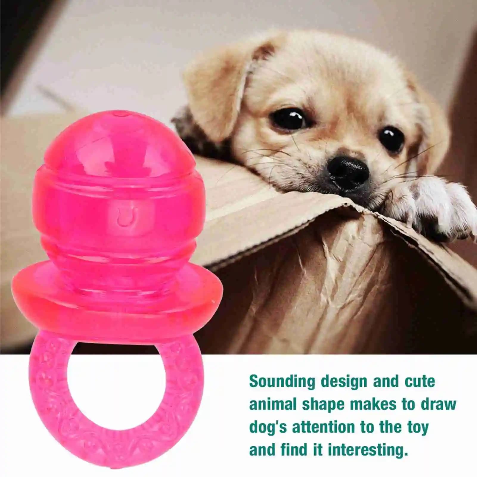 E5 5 Pz/set Ciuccio A Forma di Pet Cani Massaggiagengive Gatto Dentizione Suono Interattivo Giocattolo Da Masticare Cucciolo di Gomma Giocattolo Dente Rettifica Ciuccio