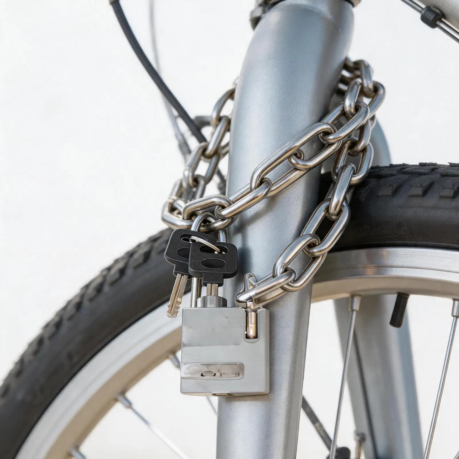 Lucchetto per Biciclette Resistente con Chiave, Catena Flessibile Protettiva per Moto, Scooter, Porte, Garage, Magazzini, Recinzioni, Giardini