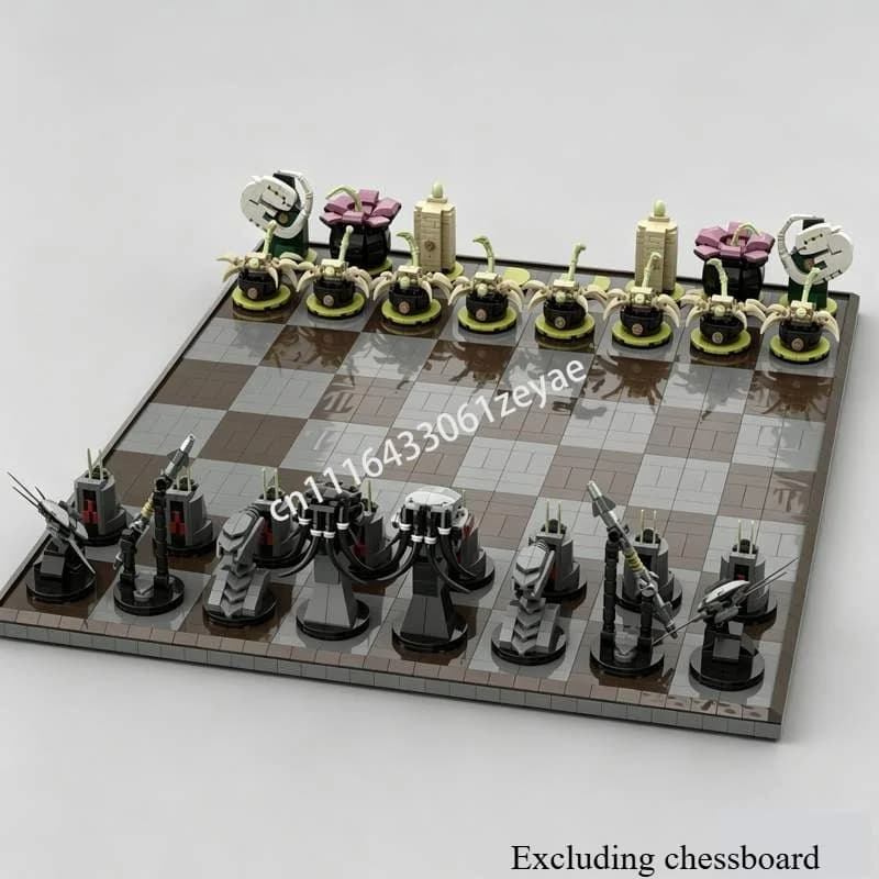 NEW 2393PCS Science Fiction Chess Set Model Custom Puzzle Building Blocks DIY Assembly Game Toy Popular Gift Collection Display