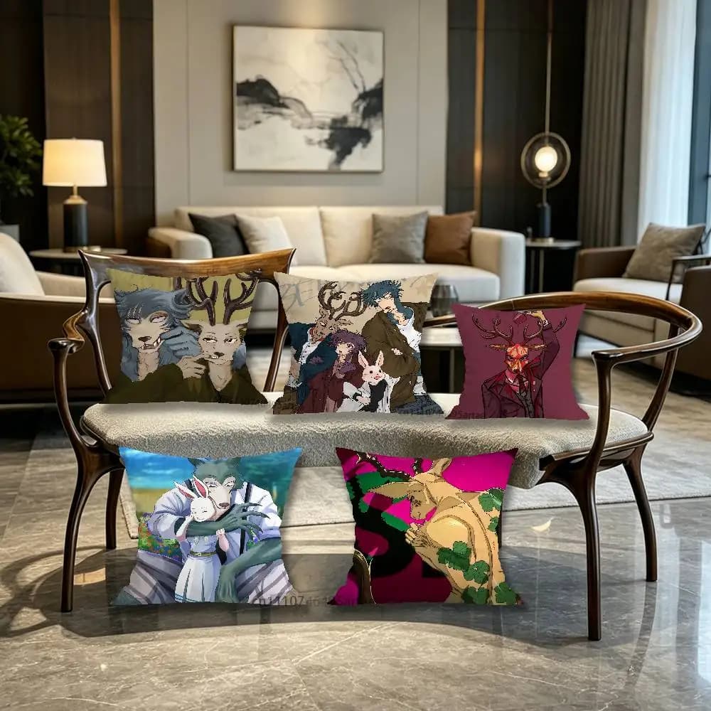 Drama anime BEASTARS Pillow Case For Home Bedroom Car Office Decoration Living Room Sofa Cushion Cover Suitable
