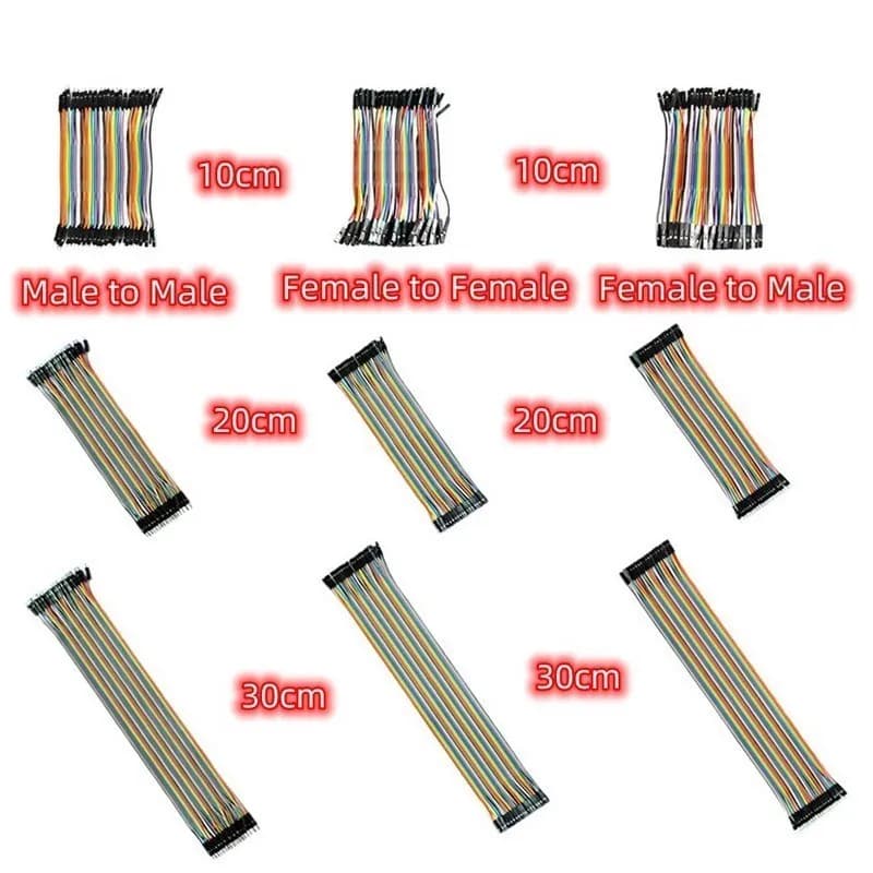 Dupont Line 10CM 20CM 30CM 40pin maschio a maschio + maschio a femmina e femmina a femmina ponticello cavo Dupont per Arduino KIT fai da te