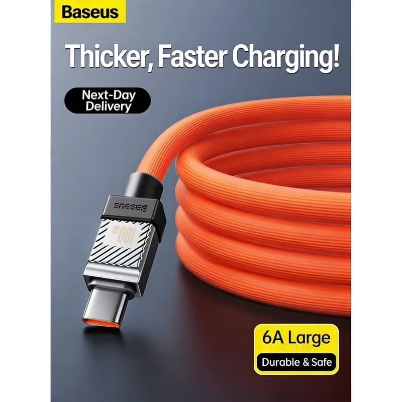 Cavo di ricarica BASEUS Type-C per Huawei Honor Xiaomi Mate60Pro e Android, ricarica super veloce 100W (spesso)