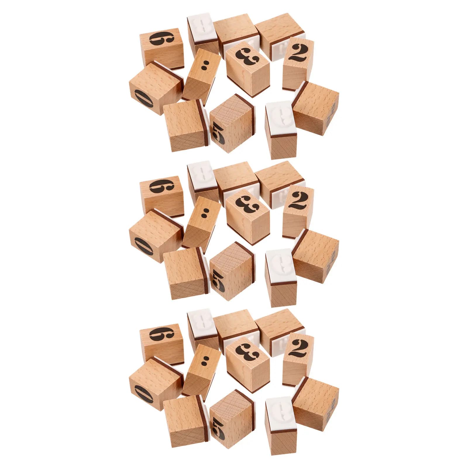 Set di 36 Timbri Numerici in Legno per Scrapbooking, Cartoleria e Decorazioni, Stile Vintage, Piccoli Sigilli Numerici