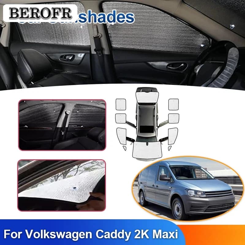 Car Sunshades For Volkswagen Caddy 2K Maxi 2005 Full Coverage Windshield Cover Sun Visor Auto Accessories