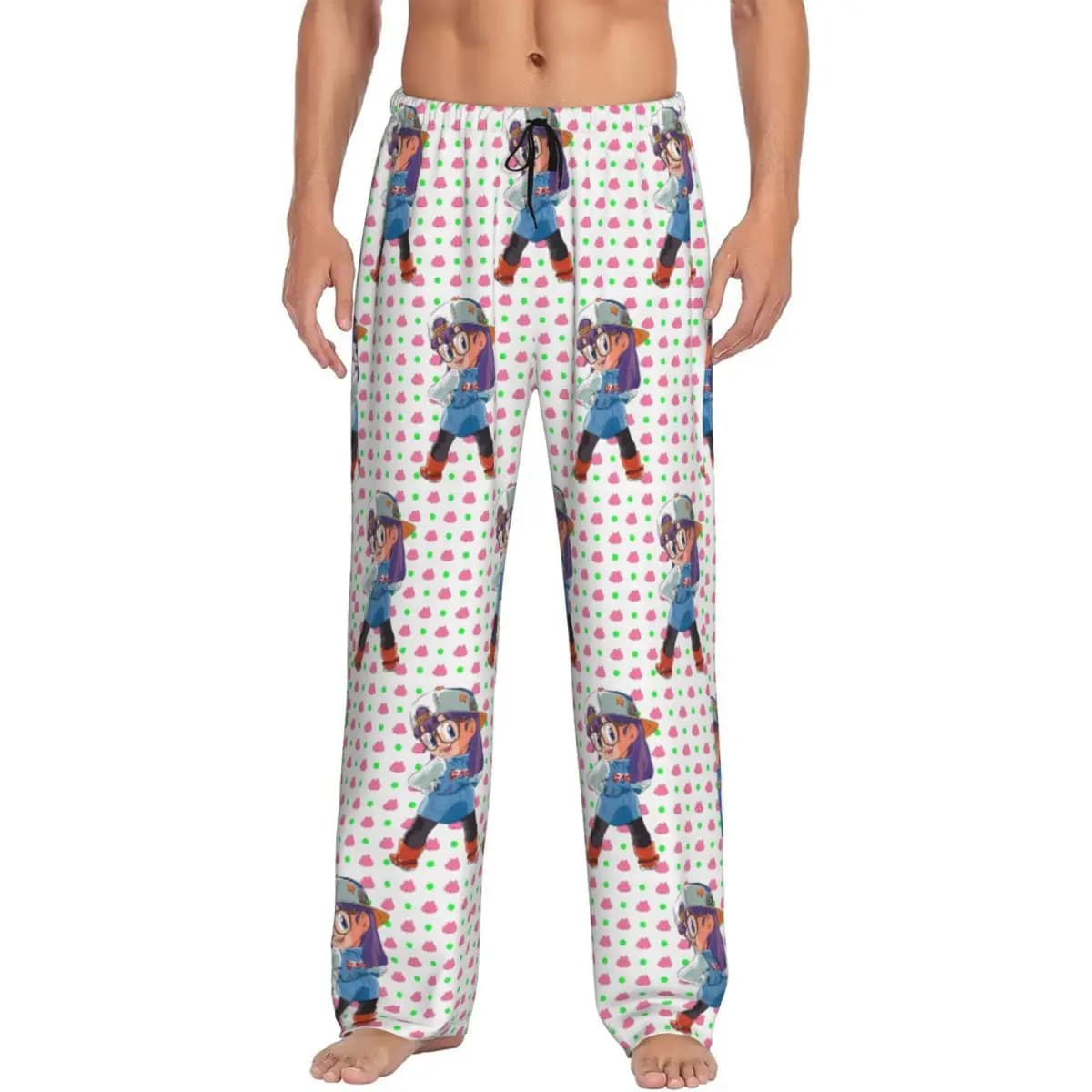 Pantaloni Pigiama Personalizzati Dr S-Slump Arale Norimaki per Uomo Manga Sleepwear con Tasche