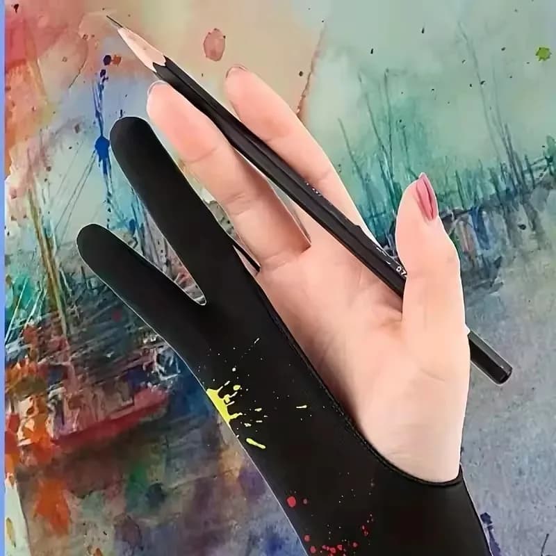 1/2/4pcs Two-Fingers Anti-touch Painting Glove For Drawing Tablet Right and Left Glove Anti-Fouling For iPad Screen Board