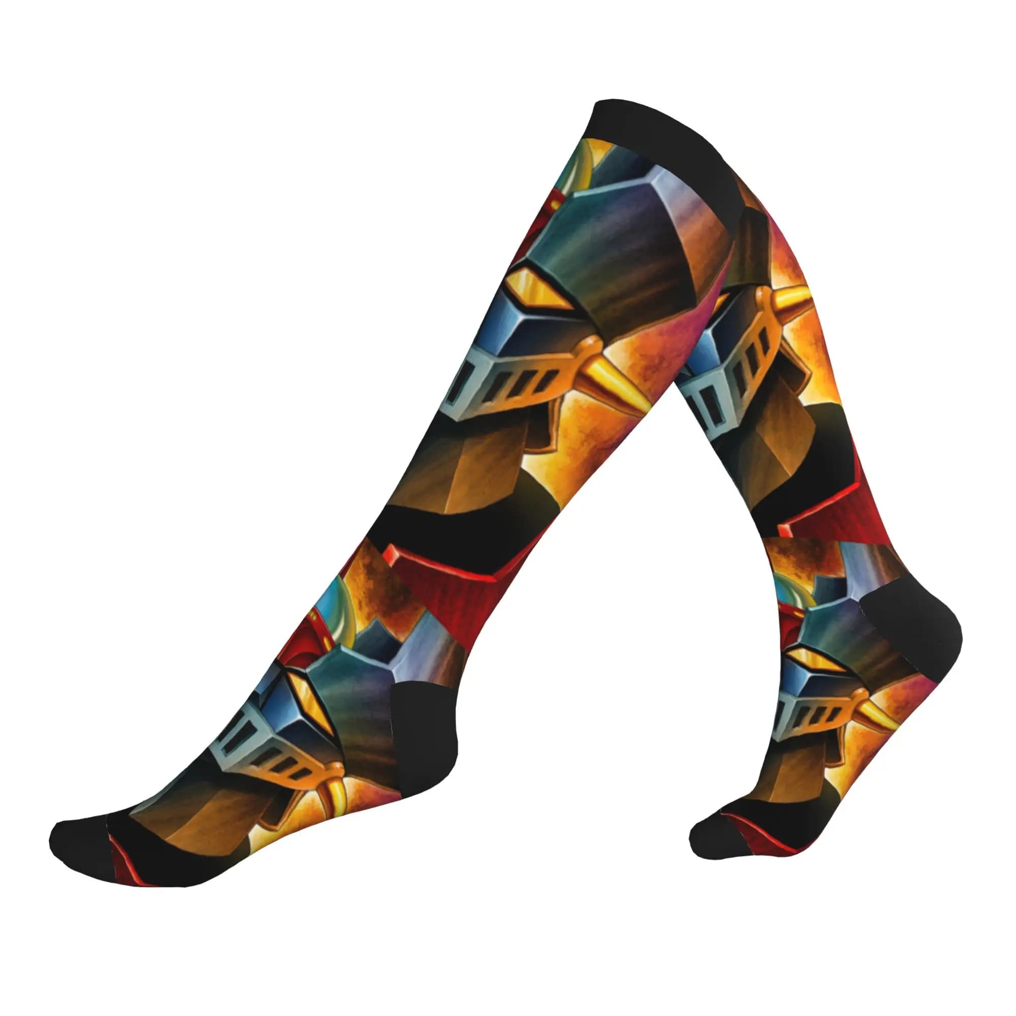Harajuku UFO Robot Mazinger Z Socks Women Men Warm 3D Print Anime Manga Football Sports Sports Compression Socks