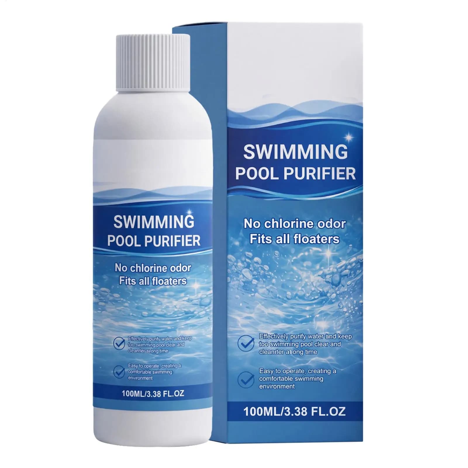 Swimming Pool Clarifier 100ml Fast Cleaning Clarifying Solution Quick Dissolve Algae Remover for Outdoor Pool Hot Tub