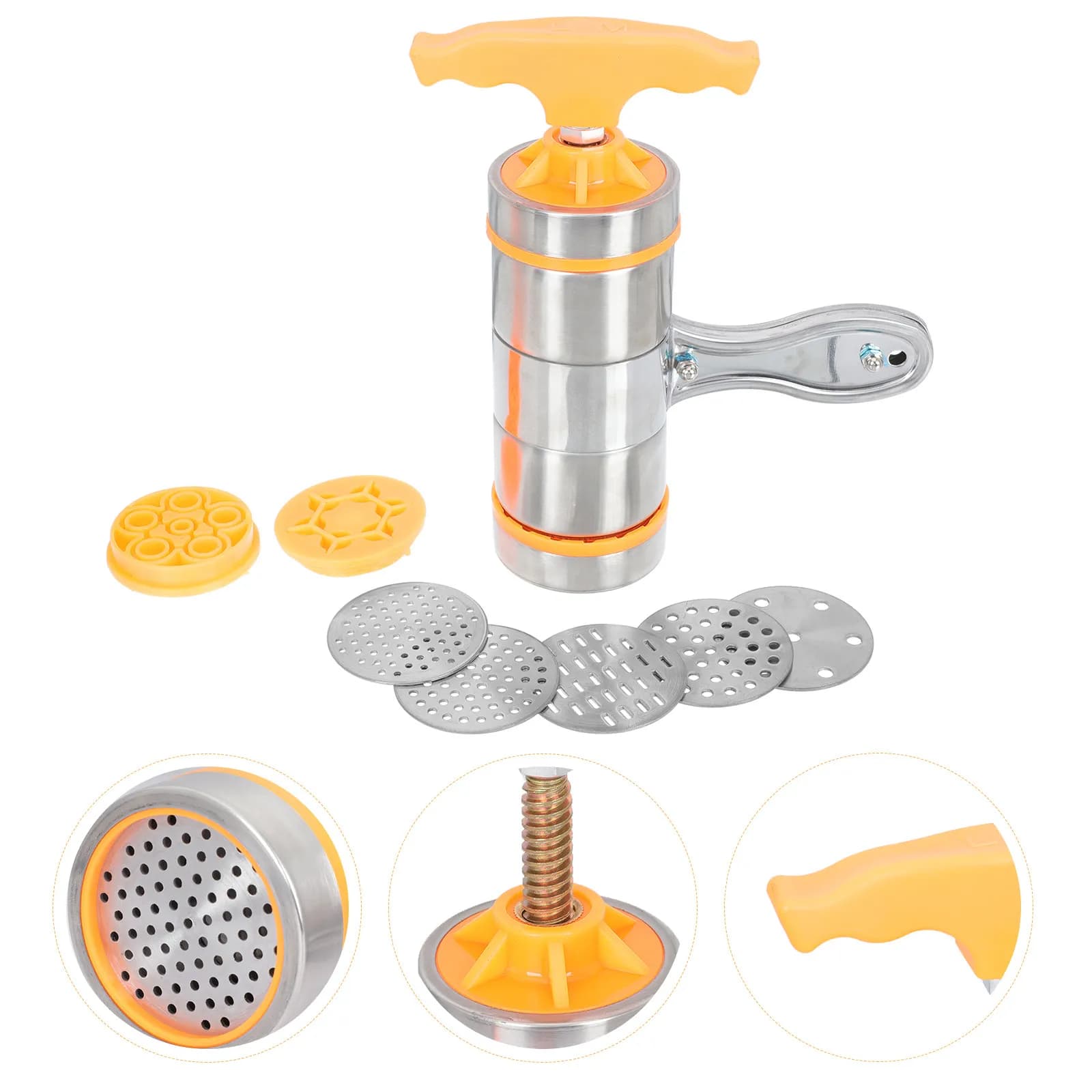 Set per Fare la Pasta Manualmente, Macchina per Pasta in Acciaio Inox, Pressa per Pasta Domestica per Spaghetti e Fettuccine Sottili e Spesse