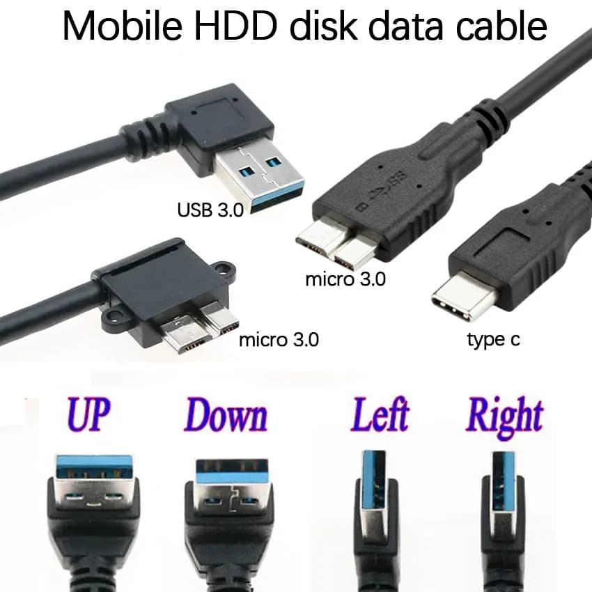 1PC USB Tipo A Tipo C Maschio A Micro B Cavi Dati Cavo Per Disco Rigido Esterno Cavo USB3.0 Cavo Dati Disco HDD Mobile