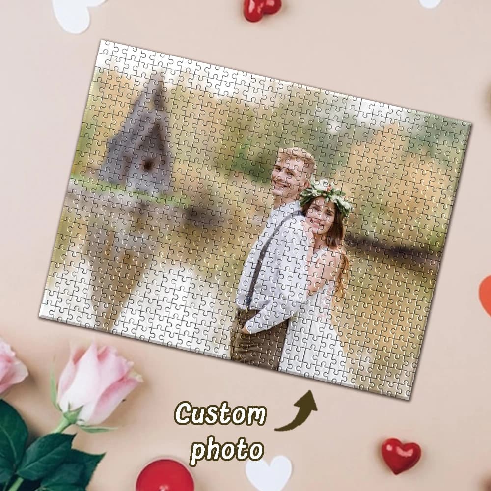 Puzzle in Legno Personalizzato con Foto 35/300/500/1000 Pezzi, Decorazione Personalizzata per Camera da Letto e Soggiorno