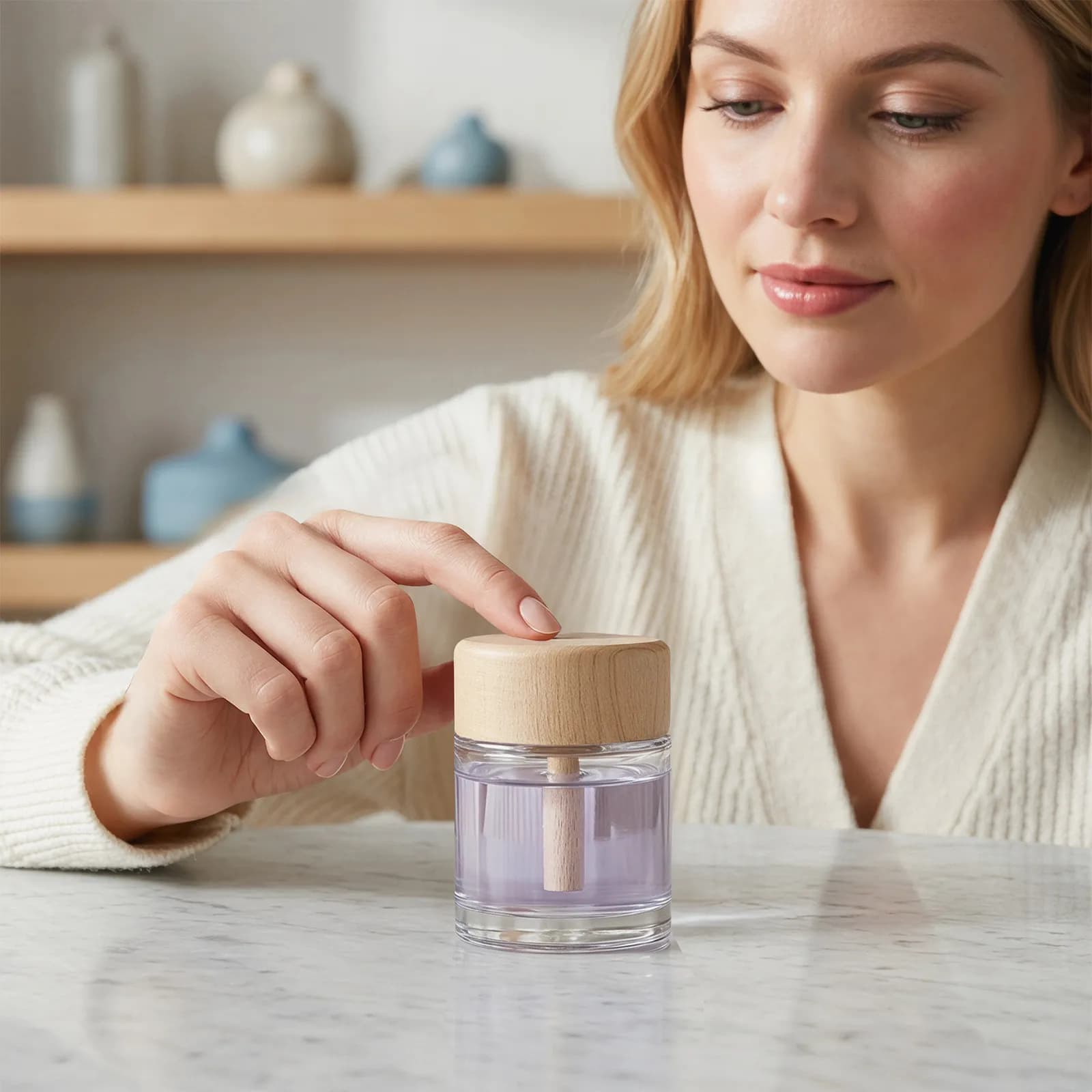 2 Pezzi Bottiglie Diffusore in Vetro Trasparente con Bocca Larga per Oli Essenziali, Profumi, Aromaterapia e Decorazione d'Interni