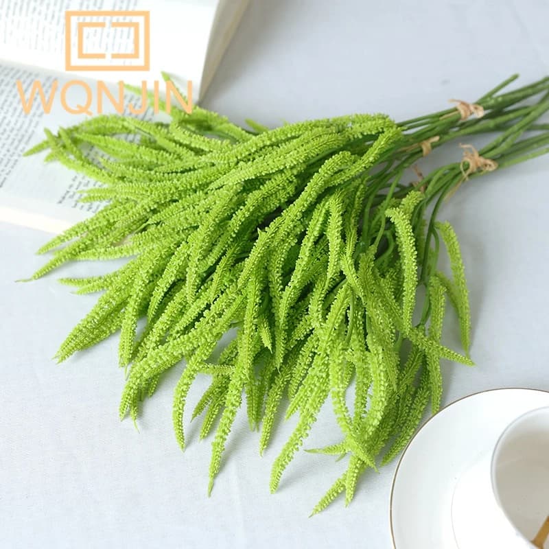 3pcs/lot New Simulated Green Plants Dog Sage Home Flower Arrangement Wedding Bundle Table Decoration Photo Props